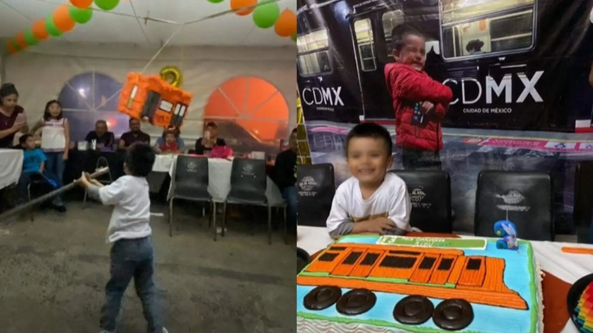 Niño festeja su cumpleaños con temática del Metro